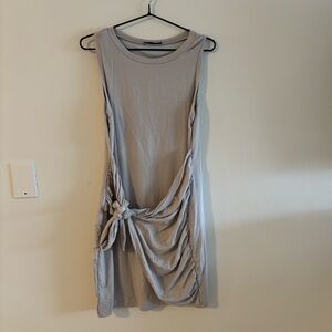 Gray Sleeveless Wrap Dress